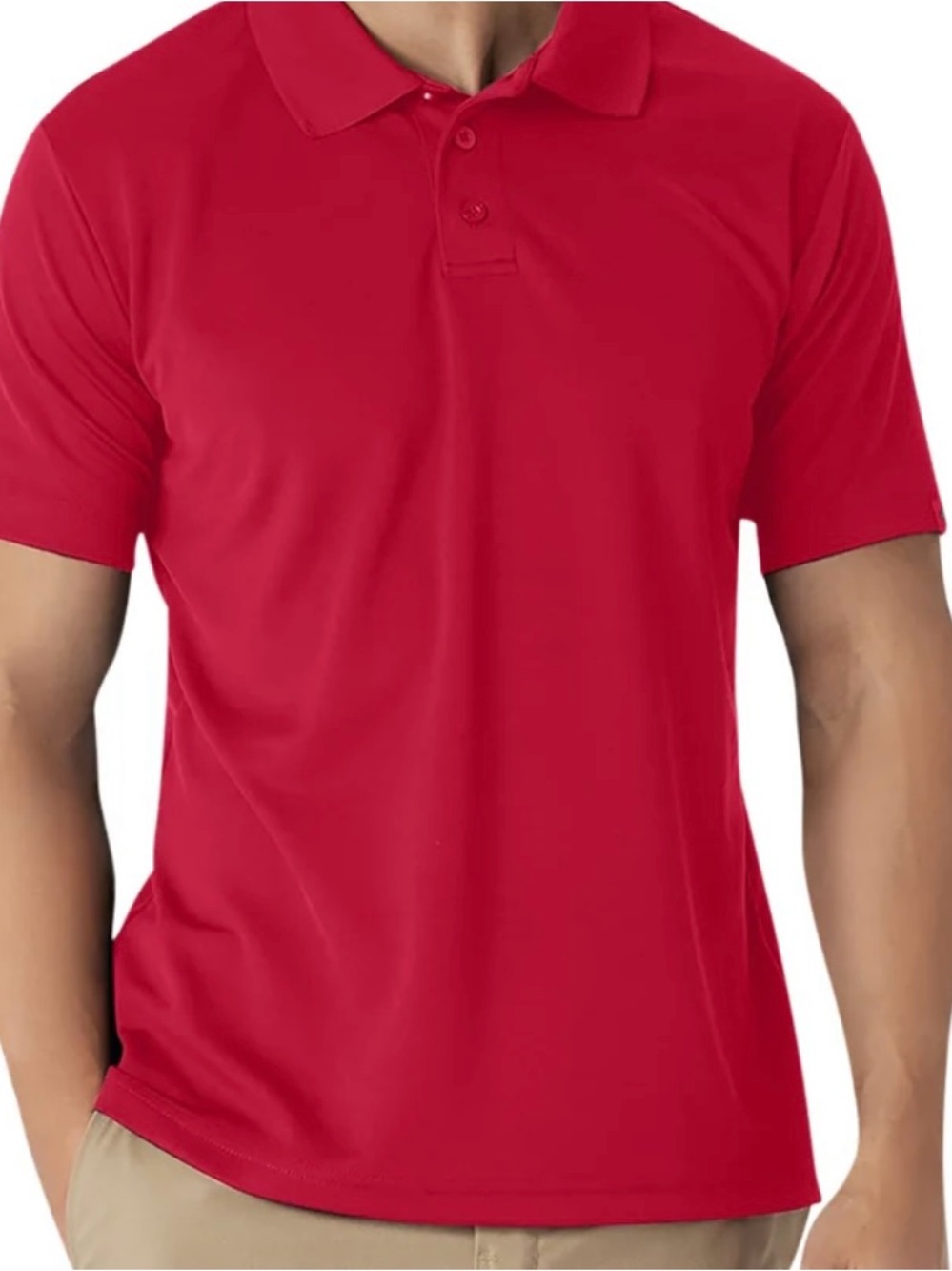 Dickies Men's Red Short Sleeve Performance Polo Shirt Size 3XL